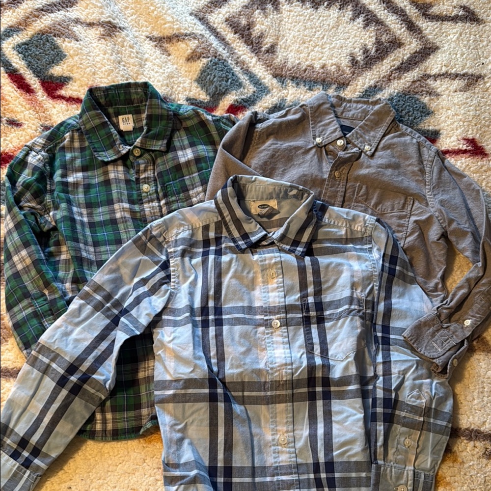 GAP Green and Blue Plaid Button-Up Shirt